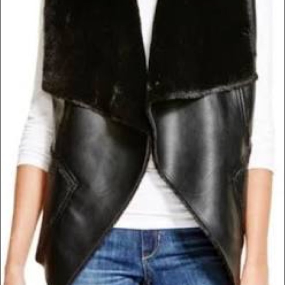 BLANKNYC fur and leather vest